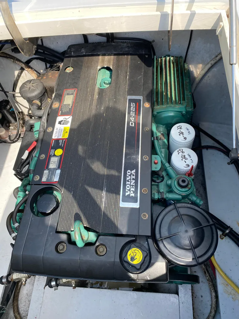 Slide: The Image of Volvo Penta engine in 2008 Landing School Arundel 27 boat, detailed view. - 27