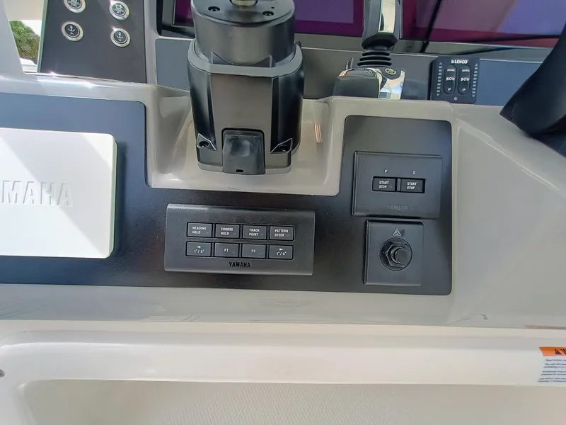Slide: The Image of Control panel of 2025 Robalo R270 Center Console boat with Yamaha components. - 19