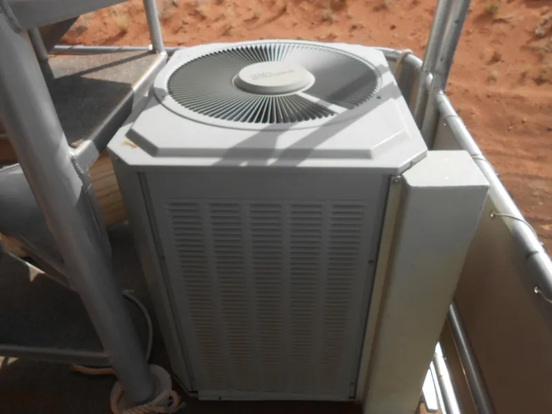 Slide: The Image of Outdoor air conditioning unit on 1994 Stardust Cruisers houseboat deck. - 21