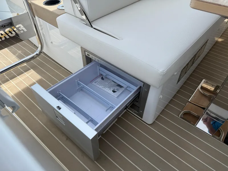 Slide: The Image of Open drawer on 2025 Fjord 39 XP yacht, showcasing sleek interior design and functionality. - 30