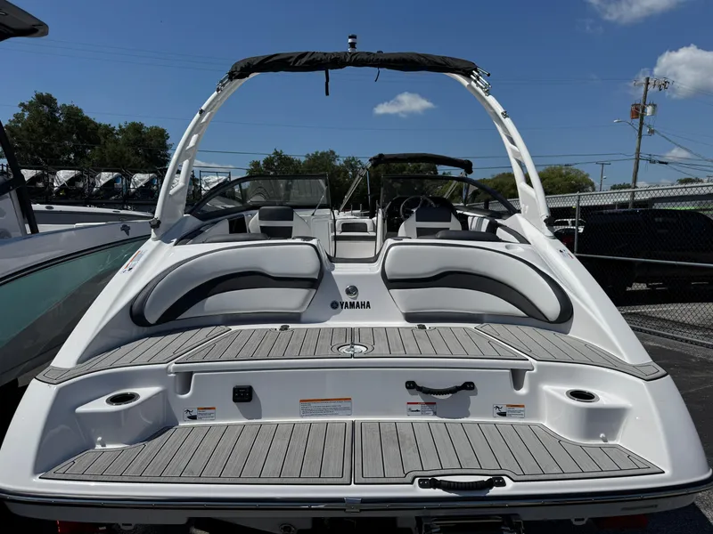 Slide: The Image of 2025 Yamaha Boats 195S, sleek design, spacious seating, modern features, ideal for water adventures. - 2