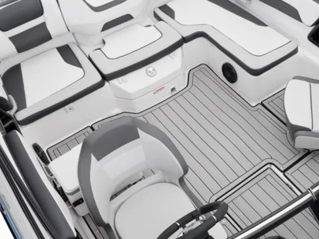 Slide: The Image of 2025 Yamaha Boats 195S interior with sleek seating and modern design. - 23