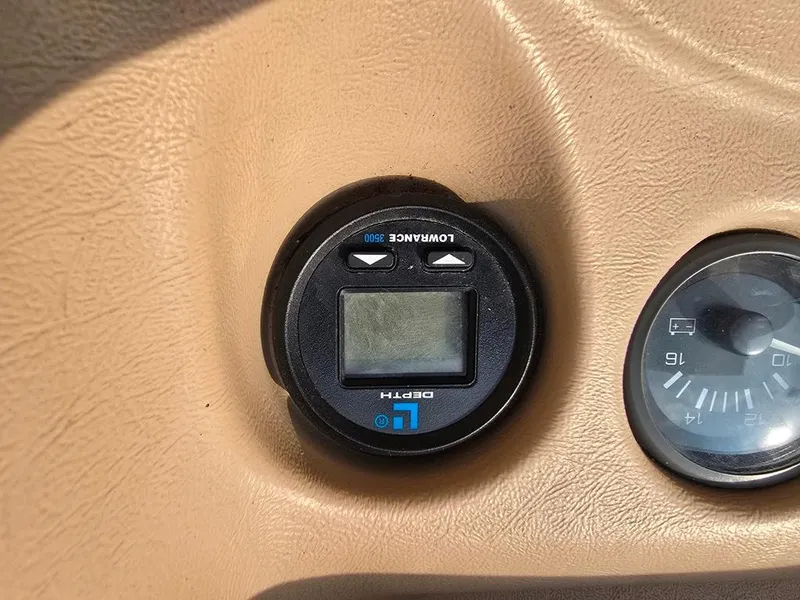 Slide: The Image of Depth gauge and instrument panel on 1994 Sea Ray 220 Overnighter boat. - 19