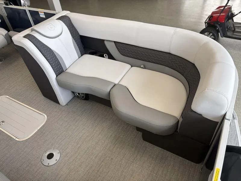 Slide: The Image of Luxurious seating on 2025 Godfrey Monaco 235 SFL boat, featuring modern design and comfort. - 10