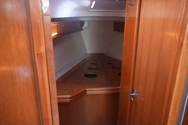 Slide: The Image of Interior cabin of 2007 Bavaria 37 Cruiser yacht with wooden finish. - 17