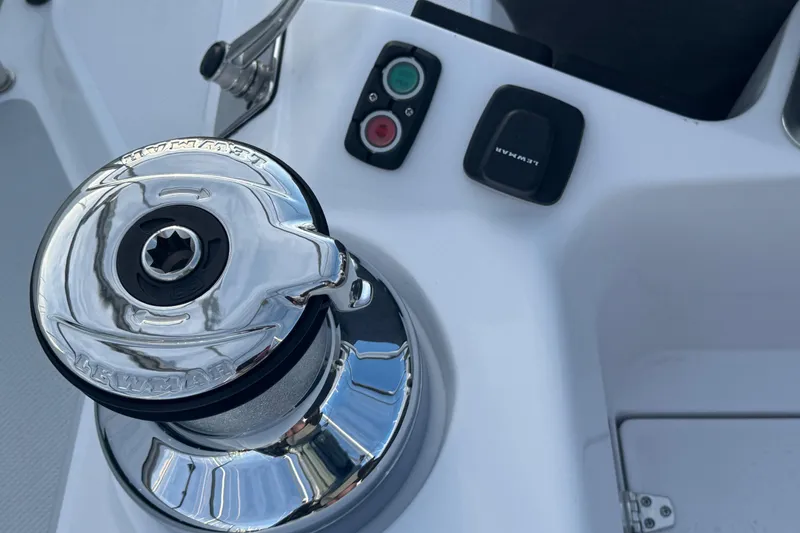 Slide: The Image of Close-up of Catalina 446 yacht winch and control panel, 2026 model. - 20