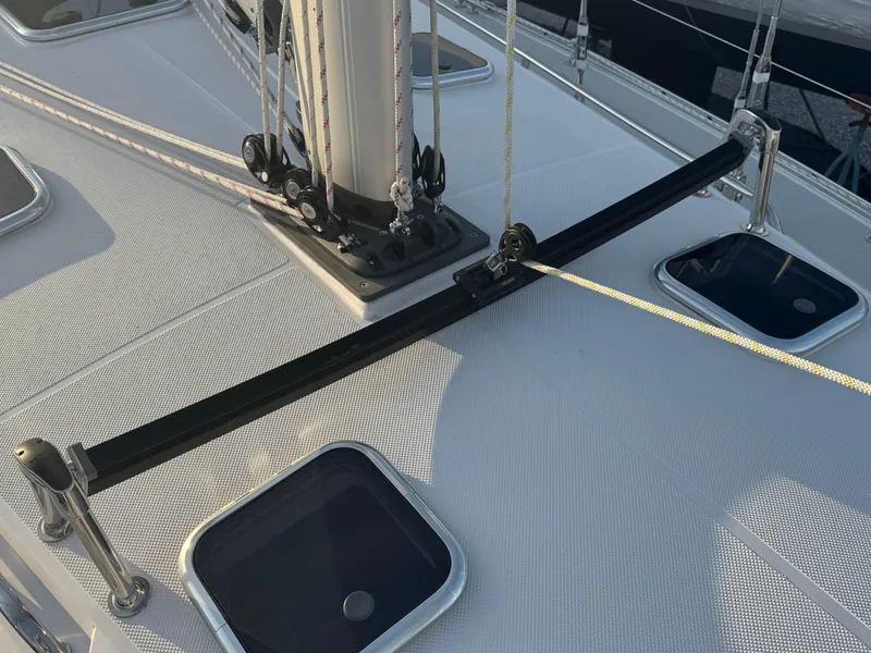 Slide: The Image of Deck of 2026 Catalina 446 sailboat with rigging and hatches. - 21