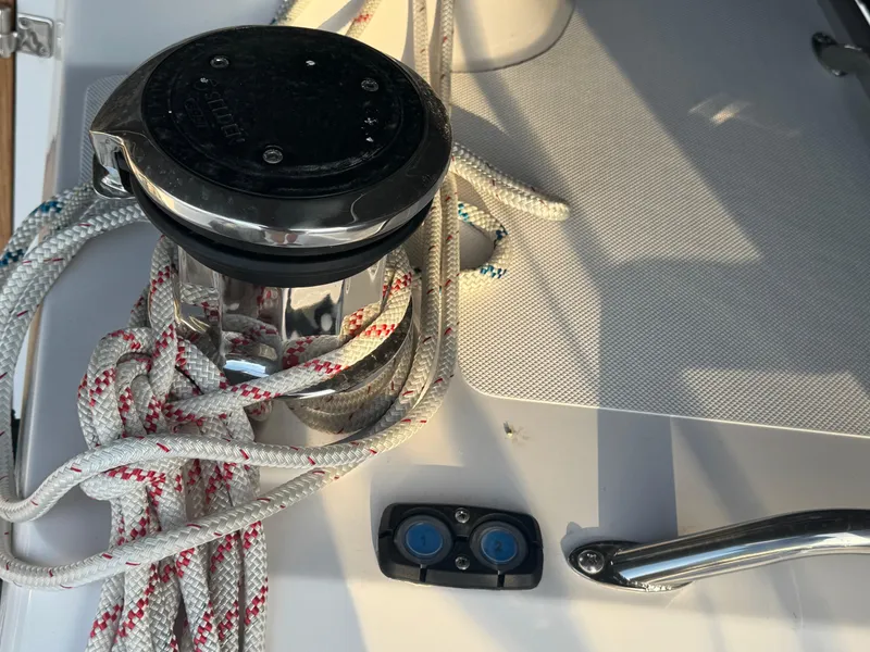 Slide: The Image of Winch and ropes on a 2026 Catalina 446 sailboat deck. - 35