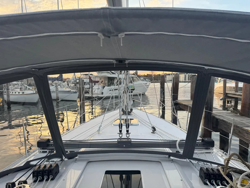 Slide: The Image of 2026 Catalina 356 sailboat docked at marina during sunset. - 33