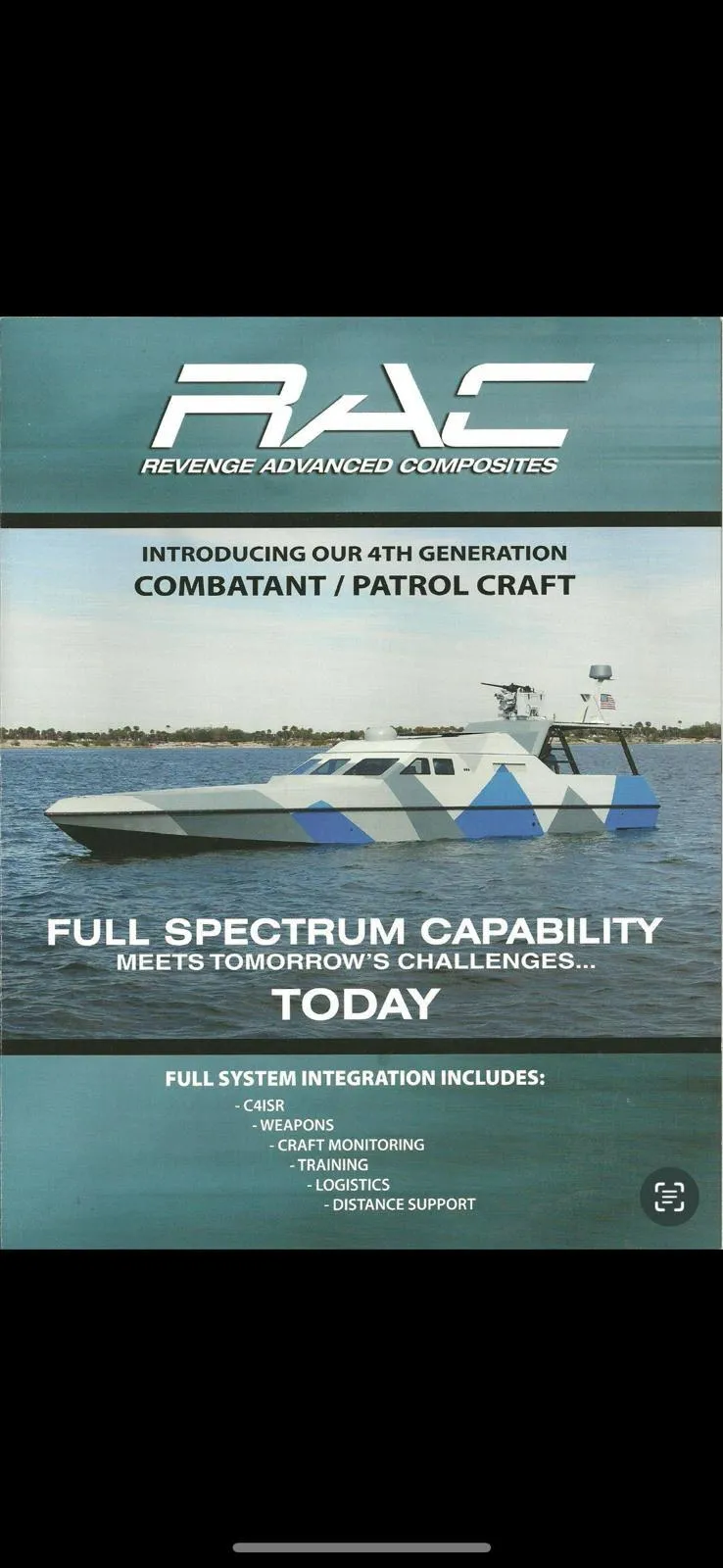 Slide: The Image of Revenge Advanced Composites patrol craft with full spectrum capability, model Revenge 50, year 2001. - 31