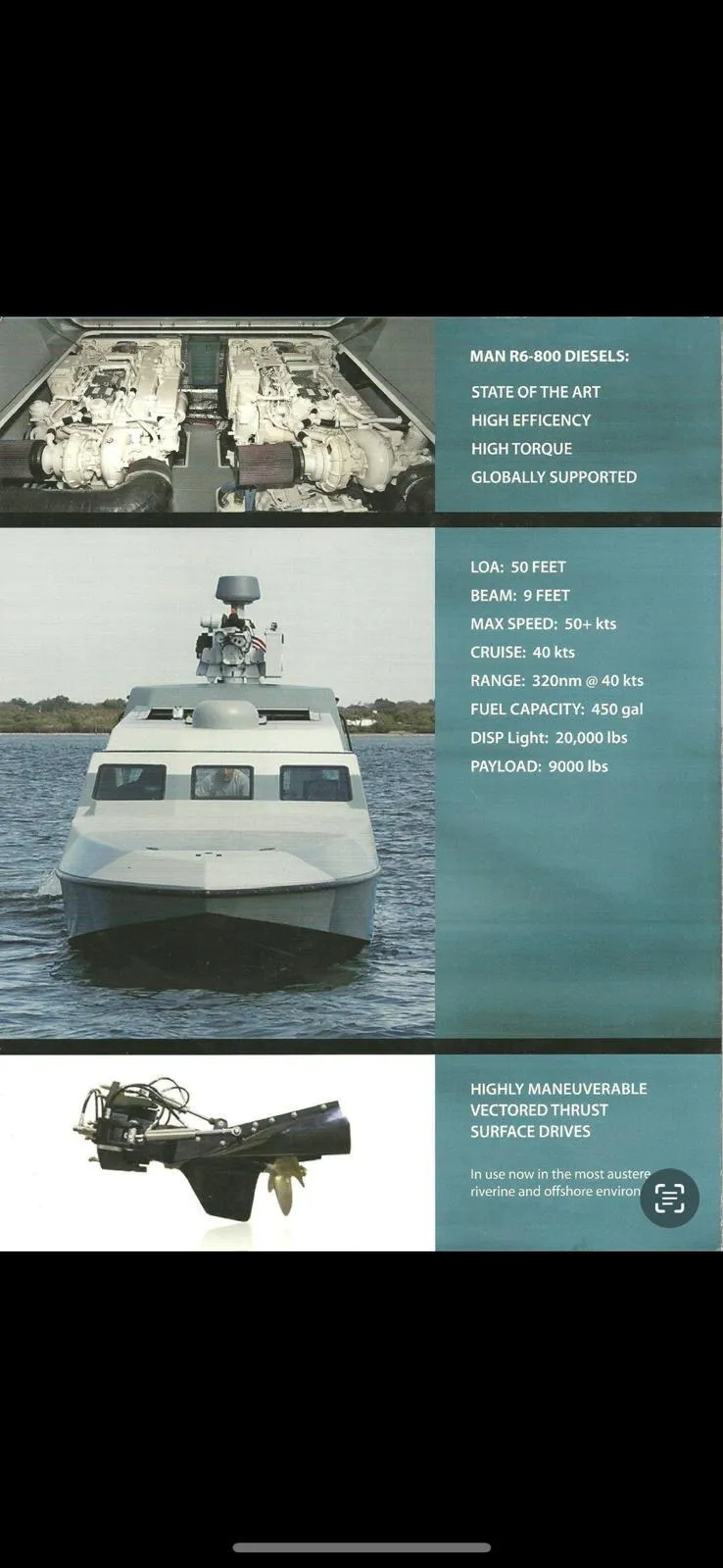 Slide: The Image of Custom Revenge 50 boat, 2001 model, featuring advanced technology and high efficiency. - 32