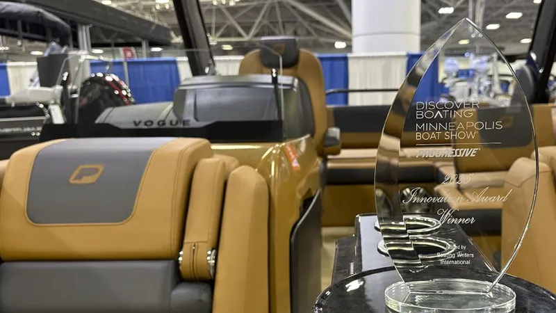 Slide: The Image of 2025 Princecraft Vogue 25 RL at Minneapolis Boat Show with innovation award. - 4