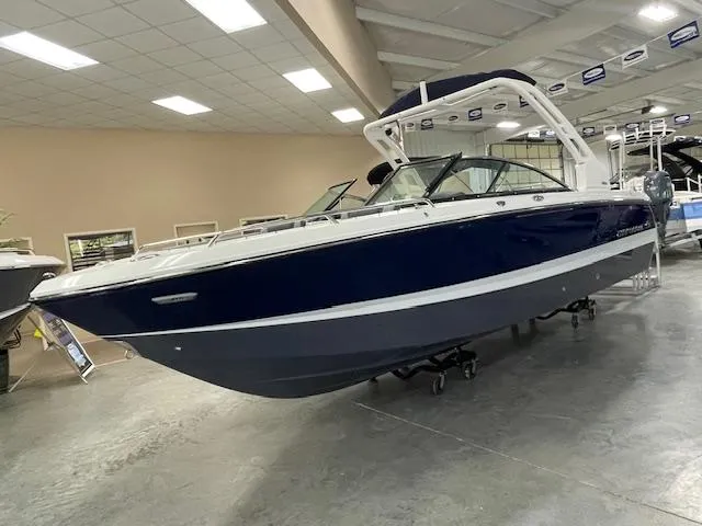 The Image of Sold sign for 2025 Chaparral 247 SSX boat, red starburst design. - 0