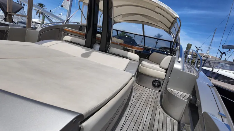 Slide: The Image of Luxurious 2012 Riva Rivale yacht interior with spacious seating and elegant design. - 13