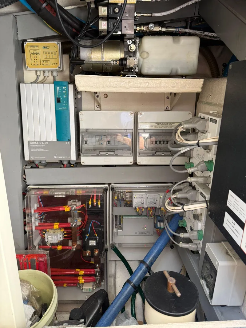 Slide: The Image of Electrical components and wiring inside a 2012 Riva Rivale yacht. - 71