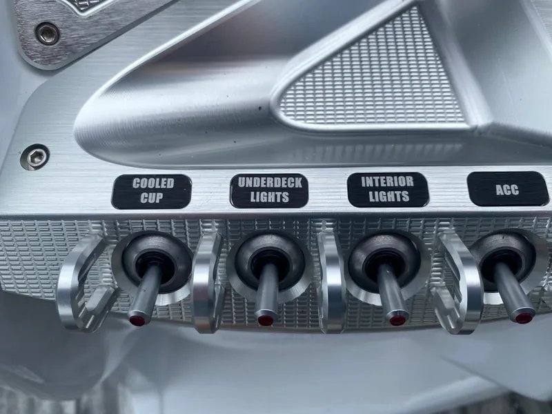 Slide: The Image of Control panel of 2020 Crest Savannah 250 SLRC with labeled switches for various functions. - 25