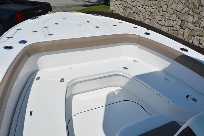 Slide: The Image of 2026 Blackfin 262 HB boat interior with spacious seating and storage compartments. - 8
