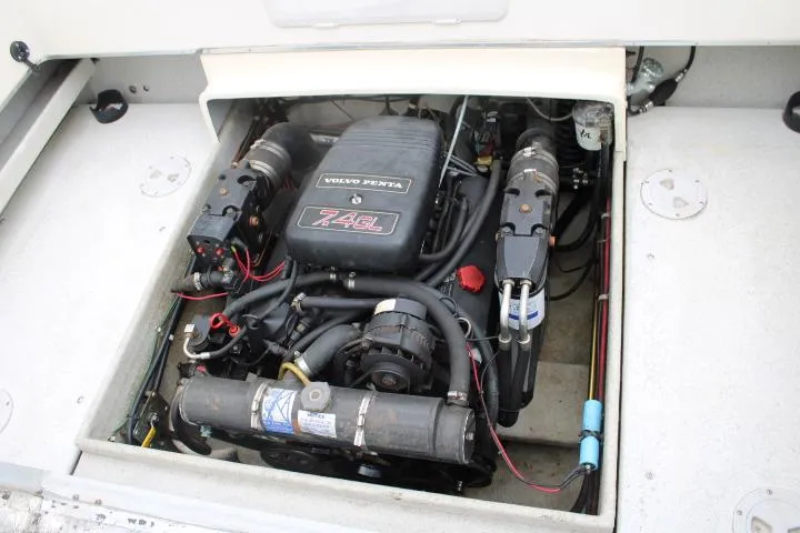 Slide: The Image of Engine compartment of a 1995 SeaSport 2400 Explorer with Volvo Penta 7.4GL engine. - 26