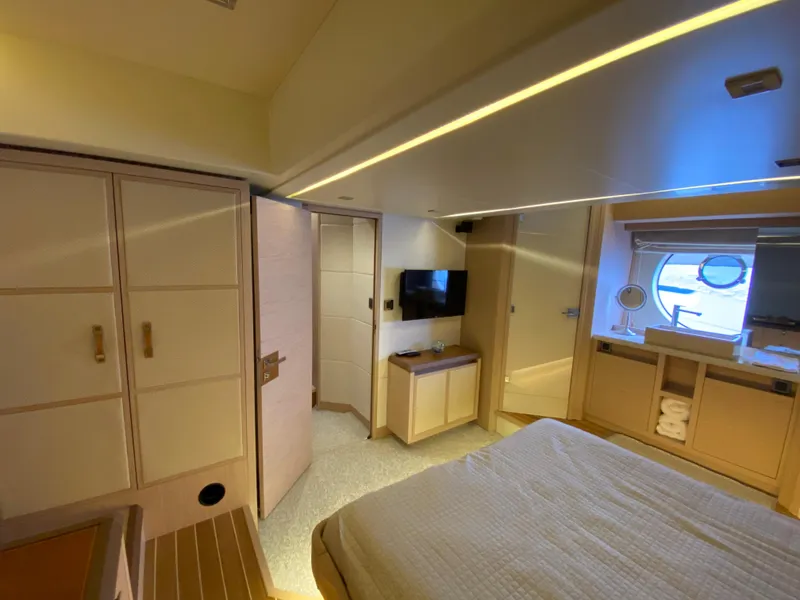 Slide: The Image of Luxurious cabin interior of 2017 Beneteau Monte Carlo MC6 yacht with modern amenities. - 43
