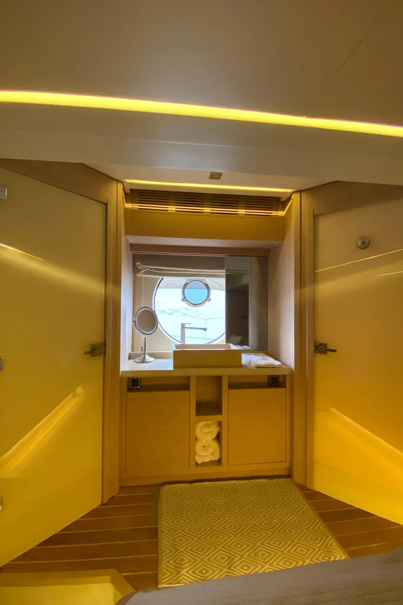 Slide: The Image of Luxurious bathroom interior of 2017 Beneteau Monte Carlo MC6 yacht with modern design. - 44