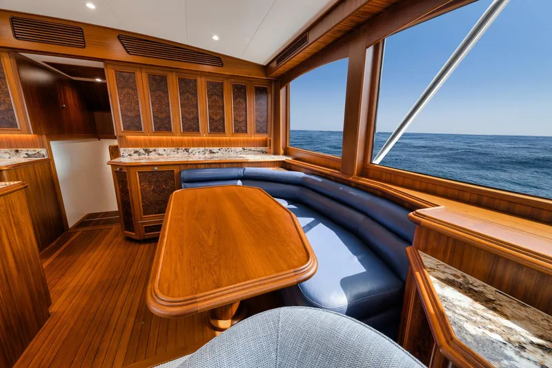 Slide: The Image of Luxurious 2011 Jim Smith Custom Sportfish yacht interior with ocean view. - 29