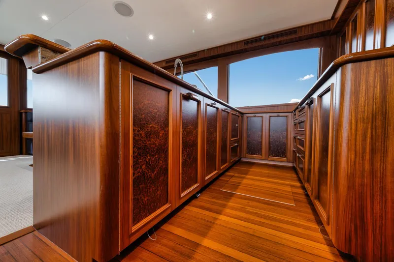 Slide: The Image of Luxurious wooden interior of 2011 Jim Smith Custom Sportfish yacht. - 34