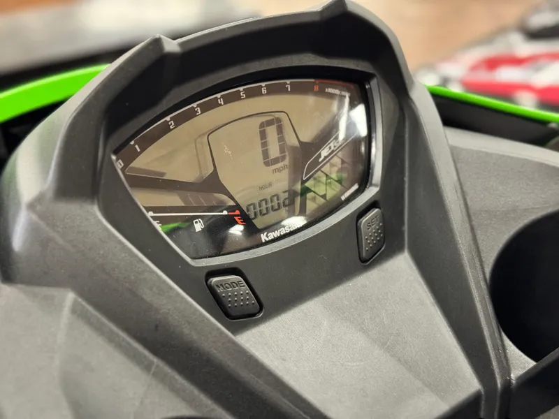 Slide: The Image of Dashboard of 2023 Kawasaki Jetski STX 160X, featuring digital display and controls. - 6