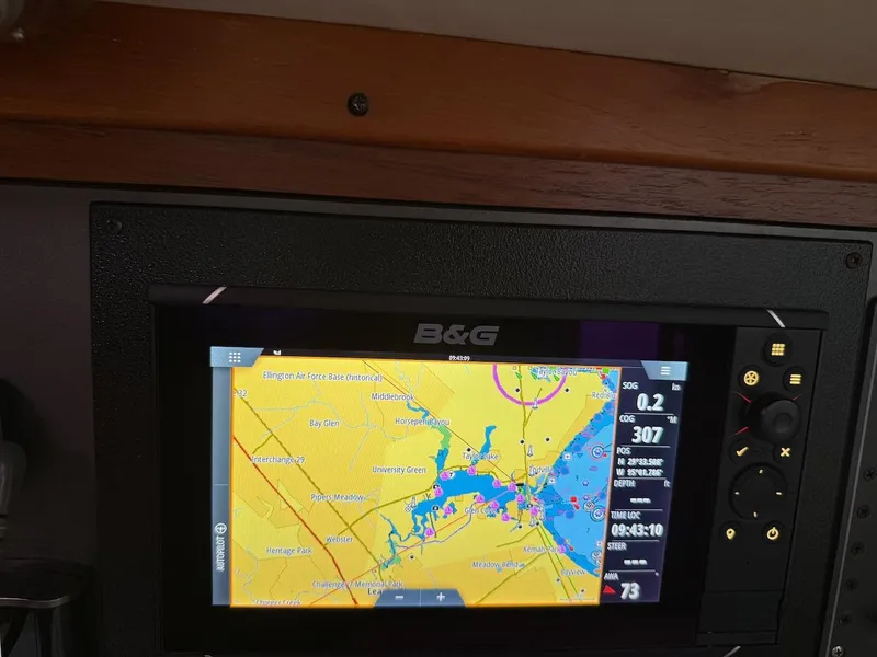 Slide: The Image of B&G navigation system on 2005 J Boats J/124 sailboat, displaying nautical chart. - 12