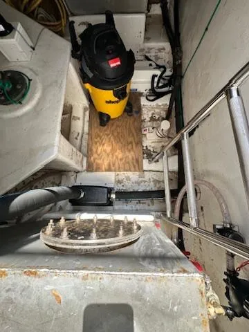 Slide: The Image of Engine room of 2009 Marine Trader 36 Euro Sedan with equipment and tools. - 24