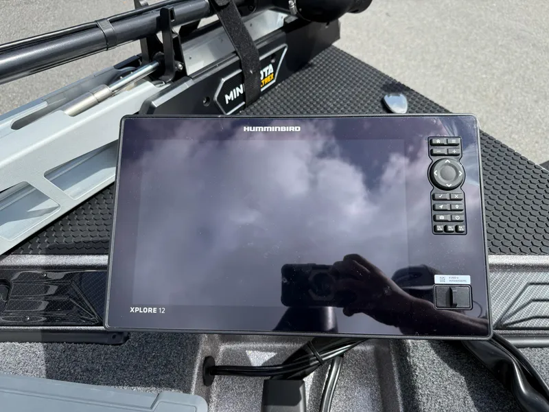Slide: The Image of Humminbird Xplore 12 fishfinder on Phoenix 721 ZXL boat, 2026 model. - 7