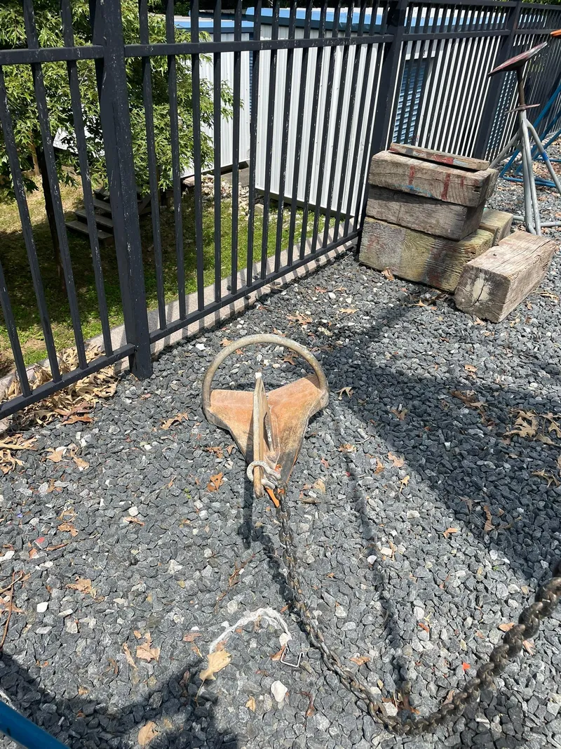 Slide: The Image of Anchor on gravel near fence, Jeanneau Sun Odyssey 45 DS, 2008 model. - 19