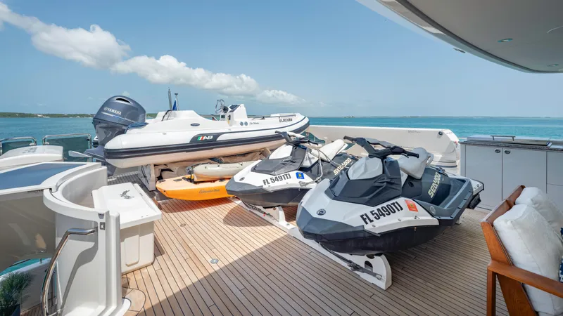 Slide: The Image of Deck of 2014 Westport 40M yacht with jet skis and tender boat. - 42