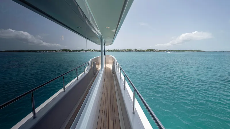 Slide: The Image of Luxurious 2014 Westport 40M yacht cruising on serene blue waters. - 49