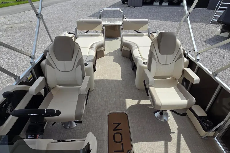 Slide: The Image of 2025 Avalon Platinum LSZ 2385 Cruise Rear Bench with luxurious seating and modern design. - 7