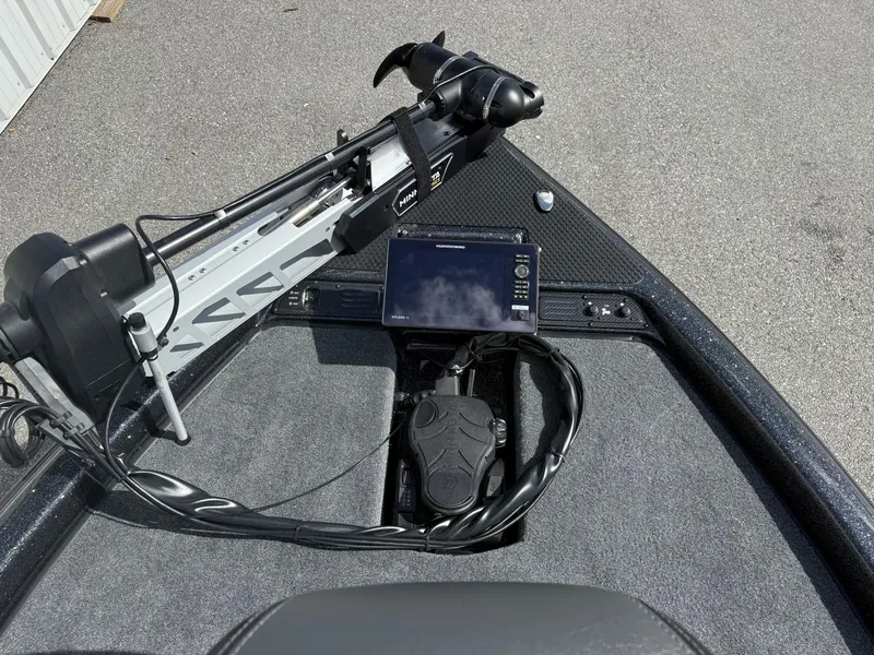 Slide: The Image of 2026 Phoenix 919 ZXL boat deck with trolling motor and navigation system. - 6