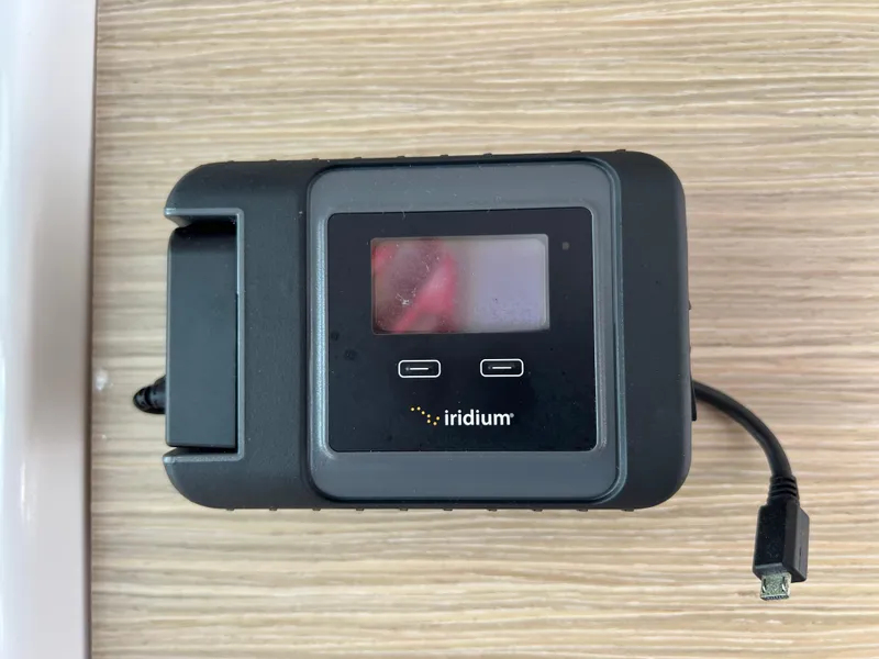 Slide: The Image of Iridium satellite communication device on Lagoon 42 yacht, 2024 model. - 48