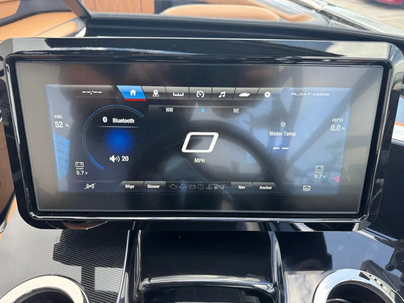 Slide: The Image of Dashboard of 2025 Yamaha Boats 255XD showing navigation and system controls. - 32