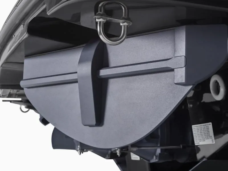 Slide: The Image of 2025 Yamaha Boats 255XD hull detail, showcasing sleek design and advanced engineering. - 42