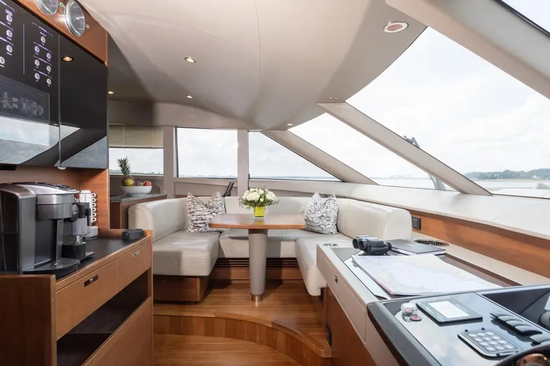 Slide: The Image of Luxurious interior of 2019 Princess Y88 Motor Yacht with elegant seating and modern amenities. - 10