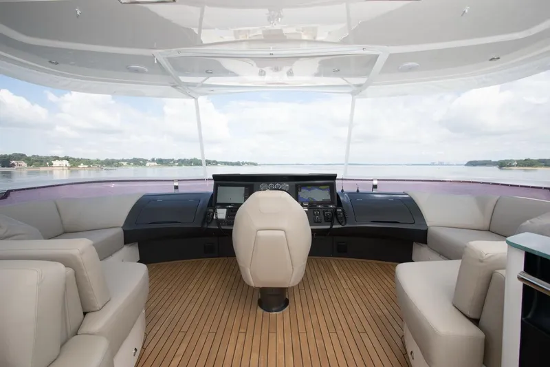 Slide: The Image of Luxurious helm of 2019 Princess Y88 Motor Yacht with panoramic views. - 40