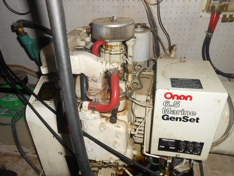 Slide: The Image of Onan 6.5 Marine GenSet in 1981 Uniflite Cabin Cruiser engine room. - 21