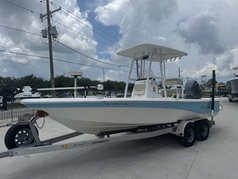 Slide: The Image of NauticStar 215 Bay 2022 boat console with seating. - 8