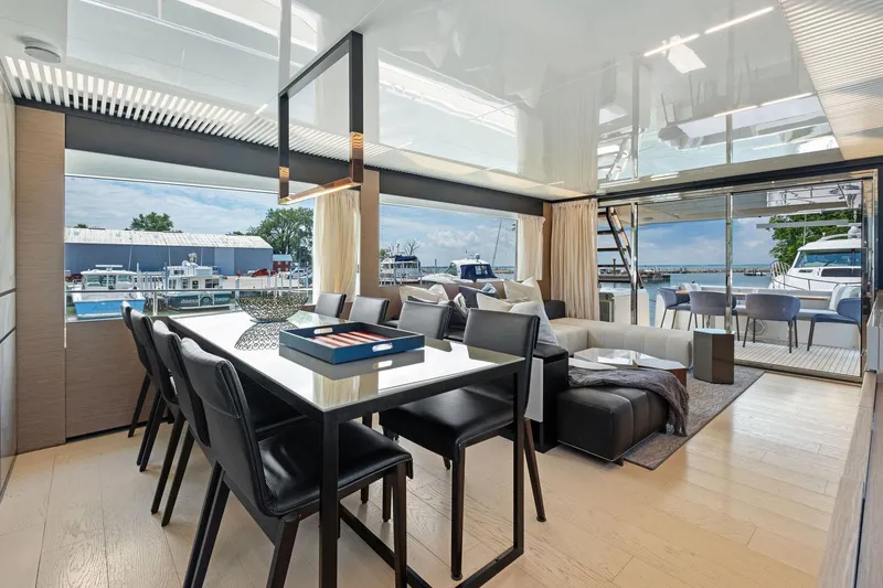 Slide: The Image of Luxurious interior of 2018 Ferretti Yachts 780 with elegant dining and lounge area. - 38
