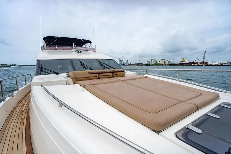 Slide: The Image of Princess 72 Motor Yacht 2012 on water, featuring spacious deck and luxurious design. - 46