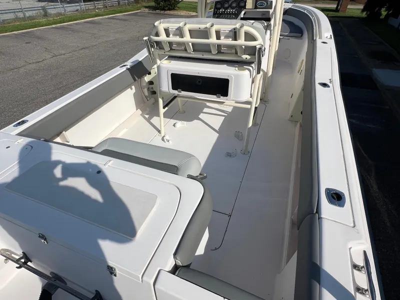 Slide: The Image of Close-up of a tachometer on a 2002 Grady-White Chase 273 boat. - 32