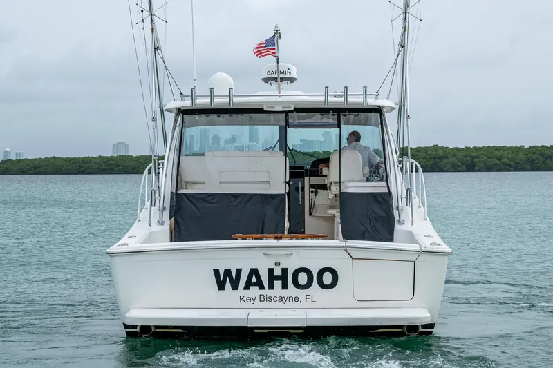Slide: The Image of 2009 Tiara Yachts 39 Open boat named Wahoo in Key Biscayne, FL, rear view. - 11