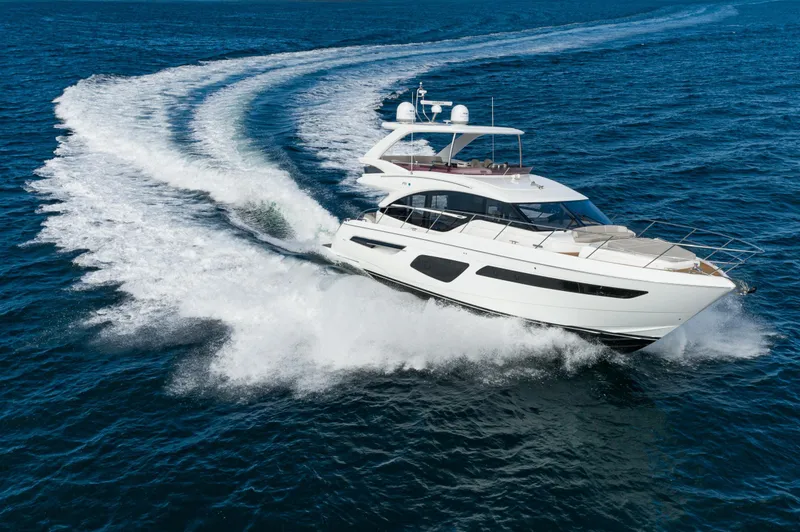 Slide: The Image of Luxury Princess F55 yacht cruising on open sea, 2022 model. - 12