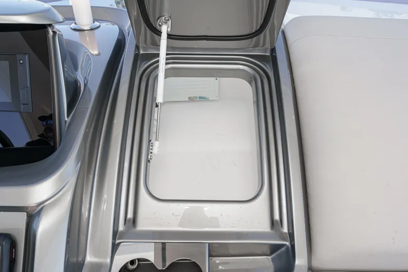 Slide: The Image of Open storage compartment on a 2022 Princess F55 yacht. - 31