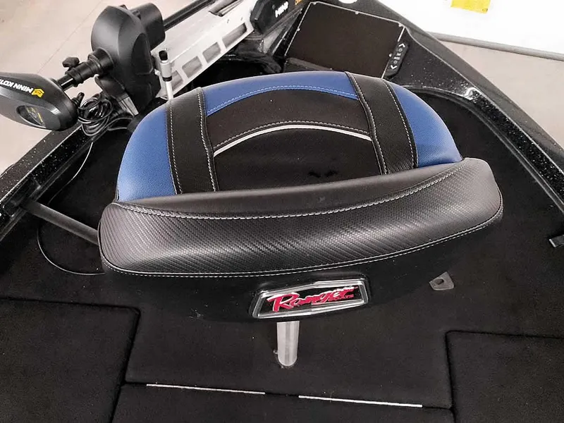 Slide: The Image of 2020 Ranger Z520L Comanche DC boat seat with black and blue upholstery. - 20