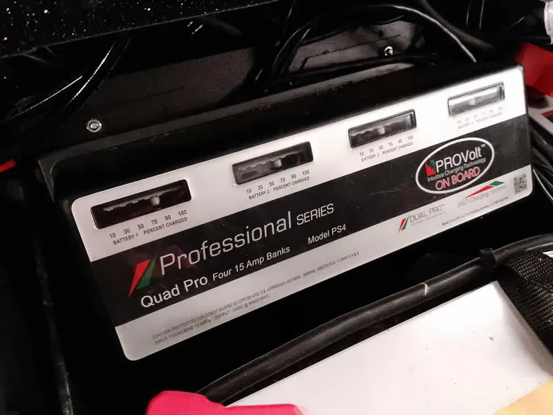 Slide: The Image of Onboard battery charger in a 2020 Ranger Z520L Comanche DC boat. - 34